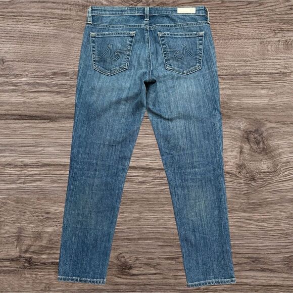 AG Adriano Goldschmied Stilt Crop Cigarette Jeans Women’s Blue Denim - Picture 2 of 10